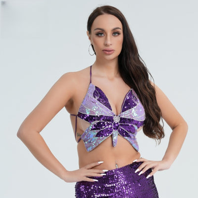 Top Sostén con Lentejuelas y Diseño de Mariposa - Image 7
