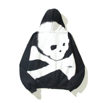 Sudadera con Cierre Estampado Calavera Burgundy - Diseño Letter Print - Image 10