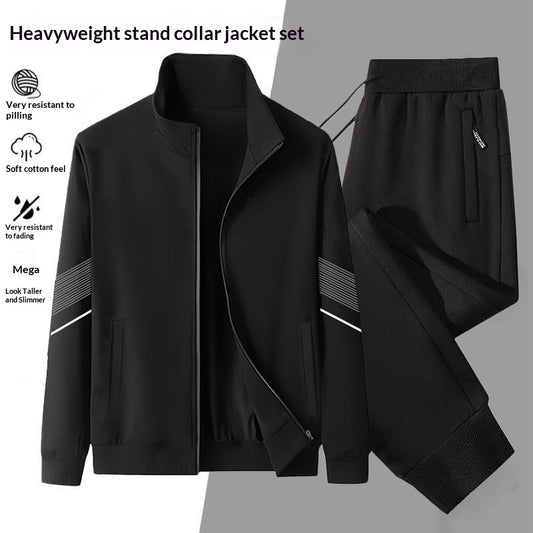 Conjunto Sudadera Cardigan con Cuello Alto y Pantalón
