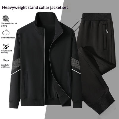 Conjunto Sudadera Cardigan con Cuello Alto y Pantalón