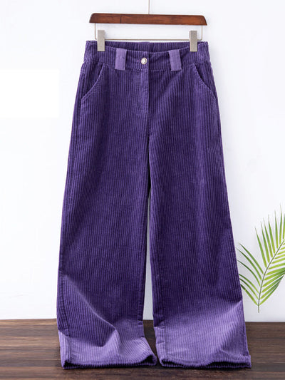 Pantalones de Pana Cintura Alta Pierna Ancha para Mujer - Image 14