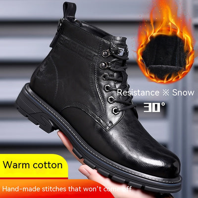 Botas de Cuero Forradas en Felpa para Hombre - Calidez y Estilo Outdoor - Image 3