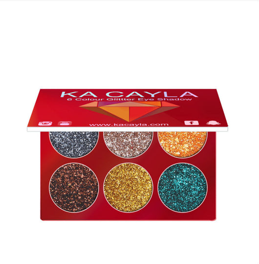 Paleta de Sombras de Ojos con Lentejuelas de Diamante - 6 Colores - Image 3