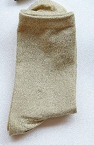 Calcetines Dama con Borde Brillante Oro y Plata en Seda y Encaje - Image 4