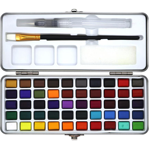 Paleta de Acuarelas Sólidas 50 Colores Profesionales