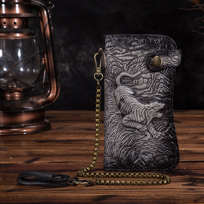 Cartera de Cuero Genuino con Diseño Dragón Tigre - Image 14