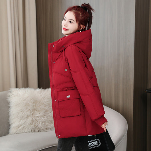 Abrigo Acolchado Grueso Talla Grande con Capucha - Algodón Cálido Invierno - Image 8