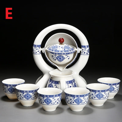Juego de Tetera y Tazas de Cerámica Azul y Blanco - Image 5