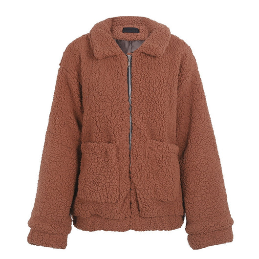 Abrigo Oversized de Lana Sintética Esponjosa - Invierno Cálido para Mujer - Image 11