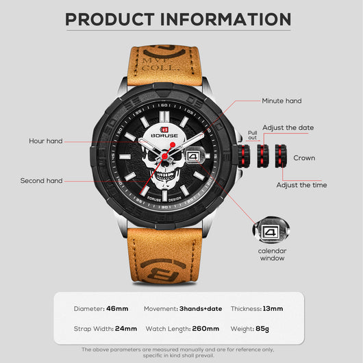 Reloj Deportivo Resistente al Agua con Calendario y Correa de Cuero - Image 10