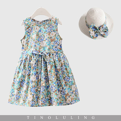 Conjunto de 2 Piezas: Vestido y Sombrero para Niñas en Algodón - Image 4