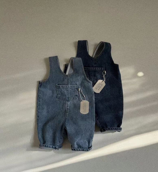 Pantalón Tipo Overol Denim Azul con Tirantes para Niños y Niñas - Image 15