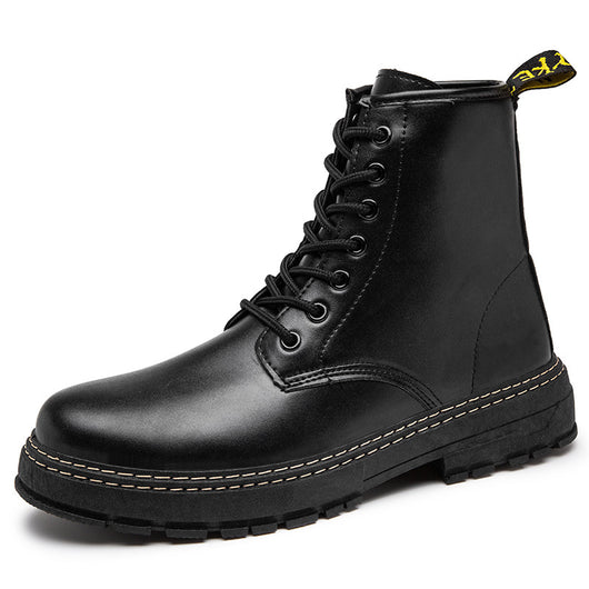 Botas Militares de Cuero Estilo Británico Negro para Hombre - Image 9