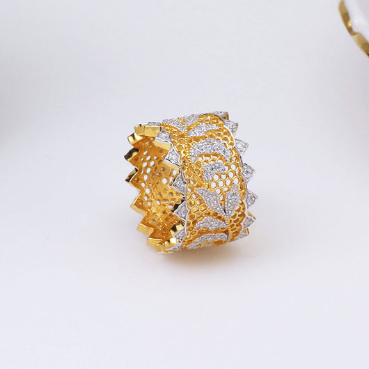 Anillo de Plata 925 Hueco con Doble Encaje Grabado para Mujer - Image 4