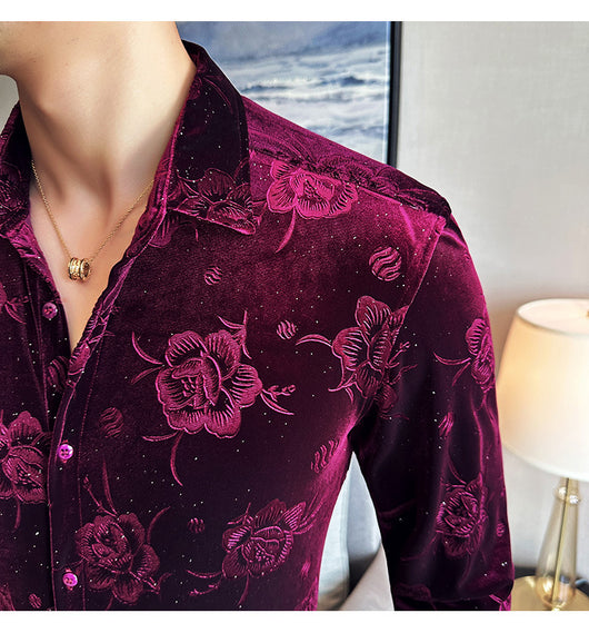 Ropa Elegante en Terciopelo Dorado para Hombre Talla Grande - Image 10