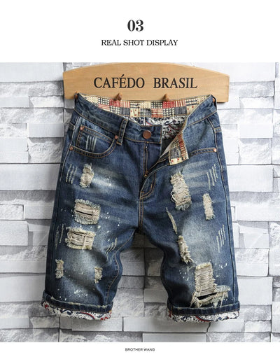 Shorts de Mezclilla Perforada para Verano - Image 9
