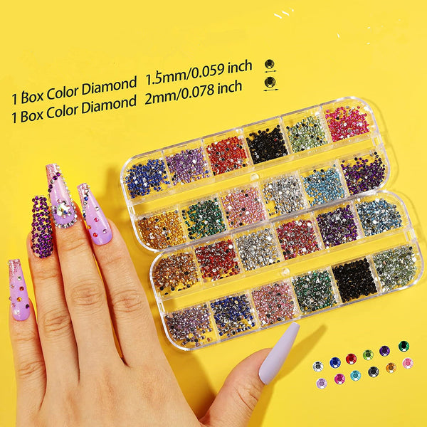 Set de Stickers Diamante AB Iridiscente Transparente