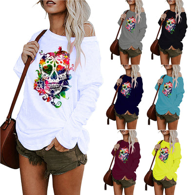 Playera Halloween con Estampado Asimétrico Largo - Image 17