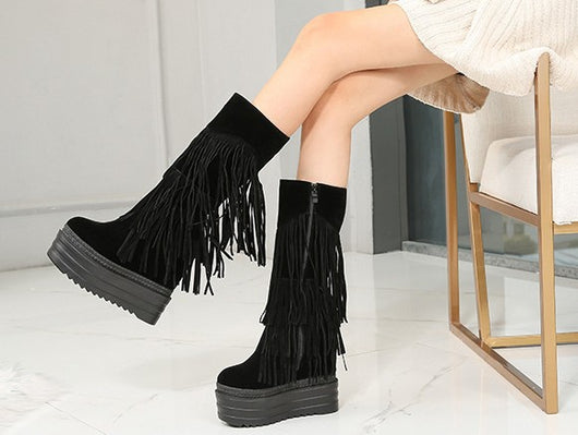 Botas de Tacón Alto con Flecos para Mujer - Image 10