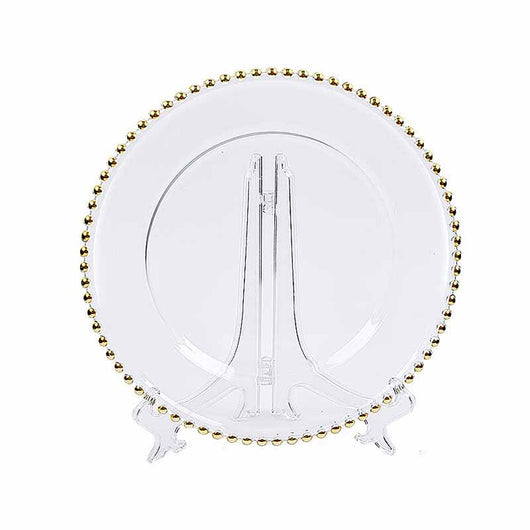 Plato de Vidrio Decorativo con Cuentas Doradas - Image 9