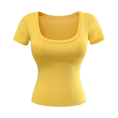 Playera Ajustada Cuello U Manga Corta para Mujer - Image 6
