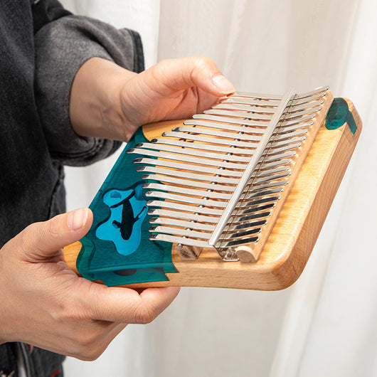 Kalimba Thumb Piano Azul Profundo con Diseño Ballena Marina - Image 6