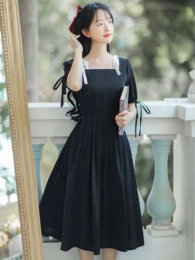 Vestido Negro Ajustado a la Cintura - Diseño Elegante para Mujer - Image 4