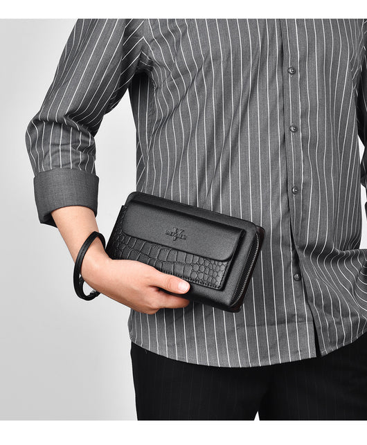 Cartera Retro para Hombre con Doble Cierre y Múltiples Compartimentos - Image 7