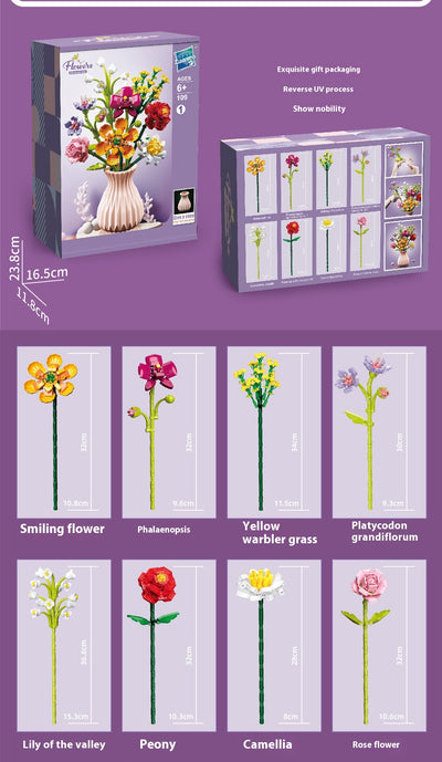 Bloques de Construcción Flores con Piezas Pequeñas - Juguete Educativo Armable - Image 18