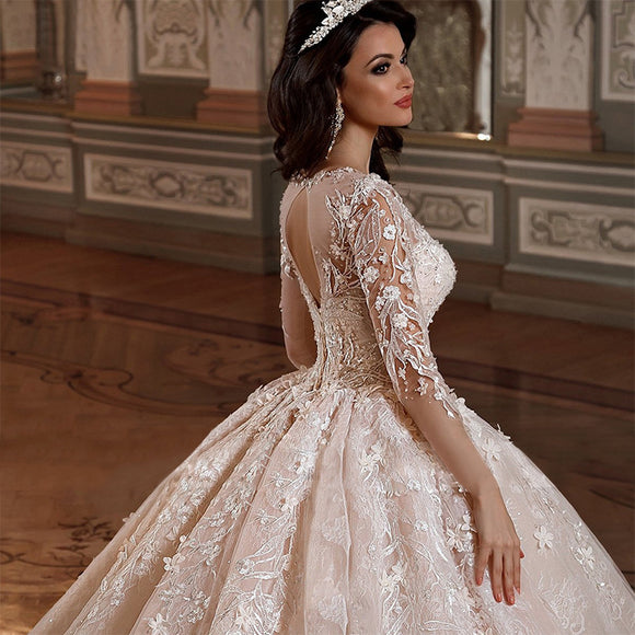 Vestido de Novia Blanco Escotado Espalda Descubierta con Cola