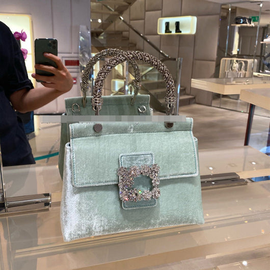 Bolso Tote Elegante con Flores de Diamantes y Cristales - Image 11