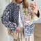 Chaqueta Acolchada Patchwork Estilo Europeo Americano con Impresión Posicionada