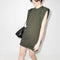 Vestido Camiseta Ejecutiva con Hombreras Acolchadas