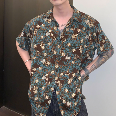 Camisa Suelta de Manga Larga con Solapa para Hombre