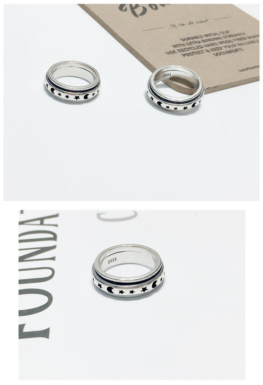 Anillo de Plata Esterlina Giratorio Xingyue Vintage Tailandés Personalizado para Parejas - Image 14