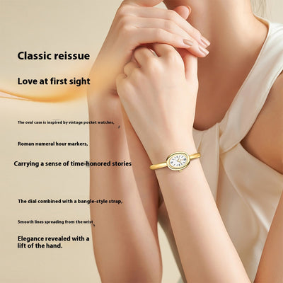 Reloj de Cuarzo Ovalado Retro Multifuncional para Mujer - Image 3