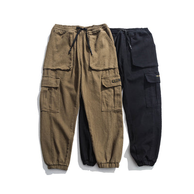 Pantalones Funcionales Overol Casual con Cordón Ajustable Primavera Otoño