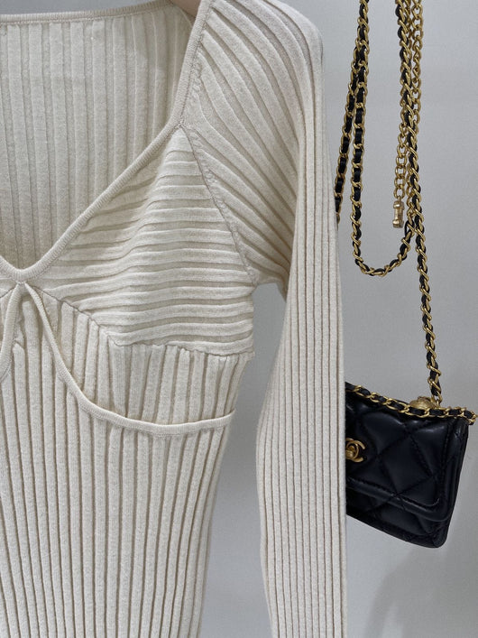 Suéter de Punto Ajustado con Cuello Amplio - Diseño Versátil y Estilizador - Image 14