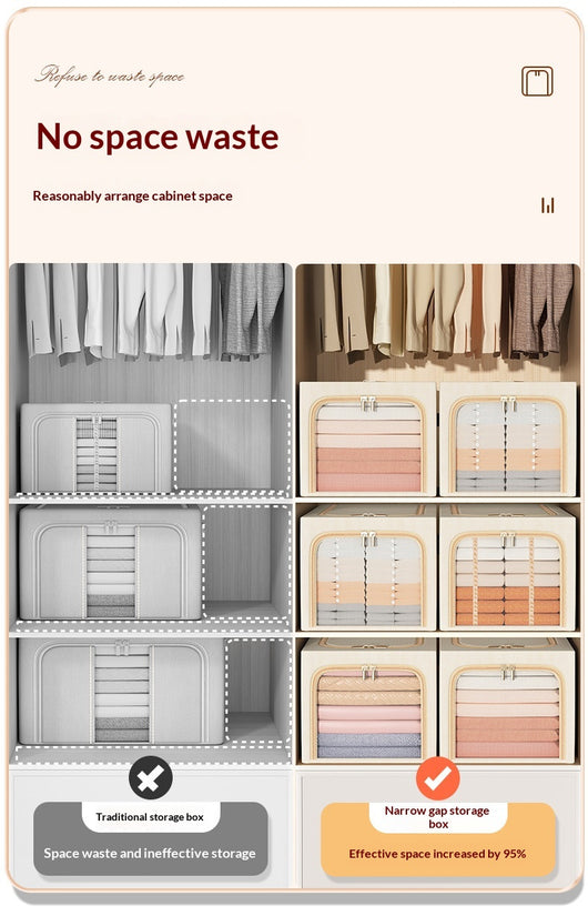 Caja Organizadora de Algodón y Lino con Diseño de Ranuras Estrechas - Image 21