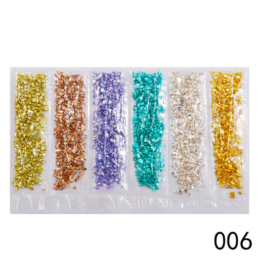 Fragmentos de Vidrio Diamante para Uñas - Acabado Oro y Plata - Image 7