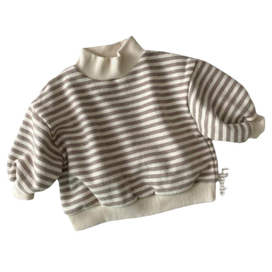 Sudadera Suelta a Rayas con Cuello Alto - Image 9