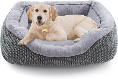 Cama Calmante para Jaula de Perro Mediano - Colchoneta Antiestrés con Peluche Suave