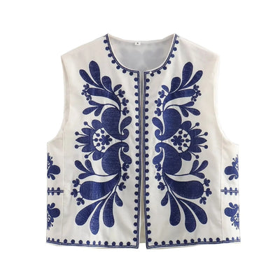 Chaleco Bordado sin Mangas para Mujer - Estilo Europeo y Americano - Image 20