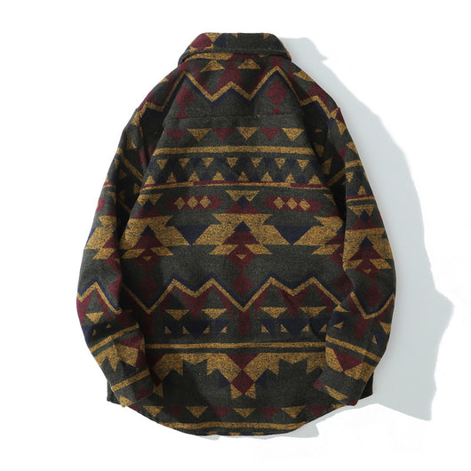 Abrigo Retro de Lana Gruesa Holgado para Hombre - Image 3