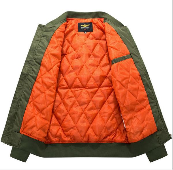 Chaqueta de Algodón con Cuello Tipo Polo para Hombre - Talla Grande