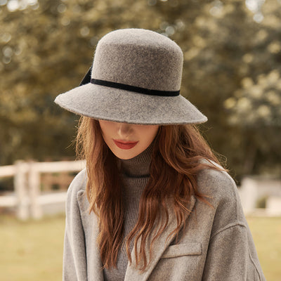 Sombrero Vintage de Fieltro con Moño - Estilo Pescador Francés - Image 9