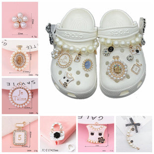 Adornos de Cristal Brillante para Zapatos - Accesorios DIY Estilo Clásico con Flor de Perla - Image 98