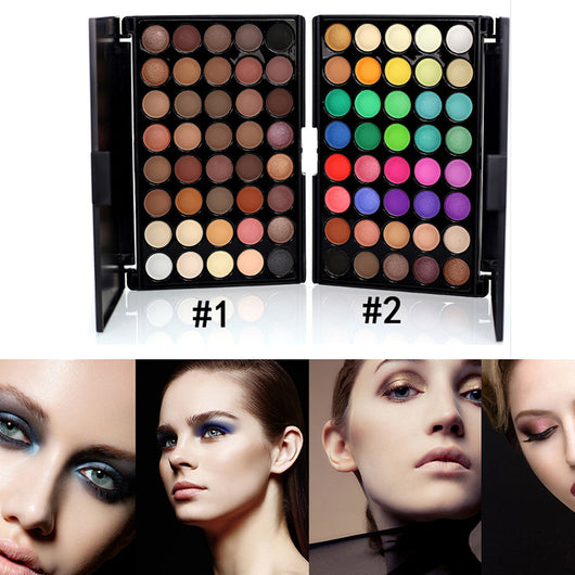 Paleta de Sombras Mate y Brillantes con Brochas - Tonos Tierra