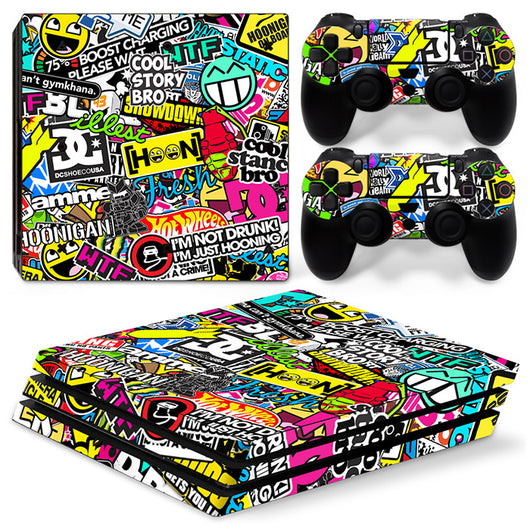 PS4 Pro console and controller skin set with red and beige propaganda art featuring Mao Zedong. - Image 19