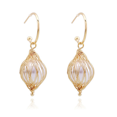 Aretes de Perla Artesanales Lujo Ligero Serie Océano - Clip Europeo Americano - Image 13
